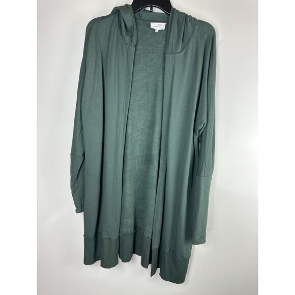 Soma Set WKND Soft Brushed Terry Hooded Cardigan & Jogger 2 Piece Green Medium - Picture 3 of 16